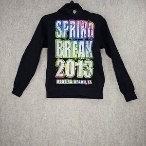 Spring Break 2013 Black Hoodie Sweatshirt Madeira Beach FL Graphic Unisex Small